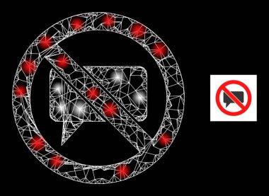 Parlak Net Yasak Görüş Ağ Simgesi Parlak Benekli