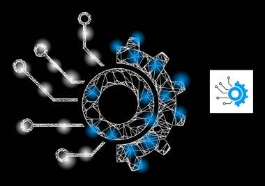 Parlak Net Gear Elektronik Fabrikası Parlak Benekli Izgara Simgesi