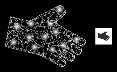 Parlak Ağ El Ağ Simgesi ile Parlak Noktalar