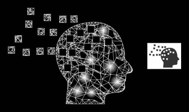 Parlak Net Zihin Derleme Parlak Benekli Ağ Simgesi