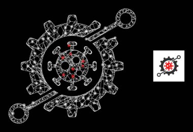 Takımyıldız Düğümleriyle Parlak Net Nanobot Izgara Simgesi