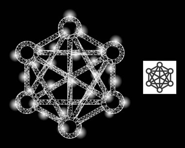 Parlak Ağ İlişkileri Işık Noktaları ile Ağ Simgesi