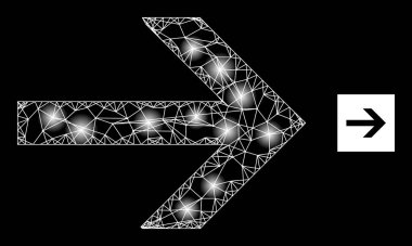 Parlak Yumurtadan Çıkan Sağ Ok Parlak Benekli Ağ Simgesi