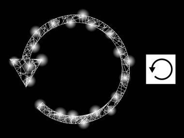Parlak Yumurta Döndürme CCW Parlak Noktalı Ağ Simgesi