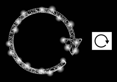 Parlak Ağ CW Döndürme Işık Noktaları ile Izgara Simgesi