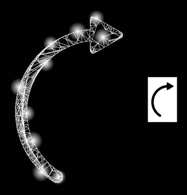 Parlak Ağ Işık Noktaları ile Sağ Ağ Simgesini Döndür