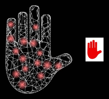 Takımyıldız düğümleriyle Parlak Net Durdurma El Ağ Simgesi