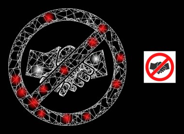 Parlak Ağ Durdurma El sıkışması Parlak Benekli Ağ Simgesi