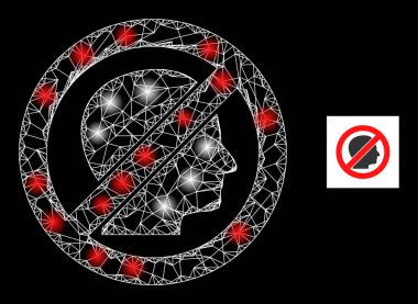 Parlak Noktalı Parlak Net Durdurma İnsan Ağ Simgesi