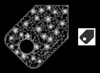 Takımyıldız Düğümleriyle Parlak Ağ Etiketi Ağ Simgesi