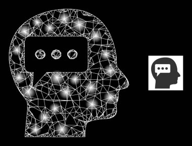 Parlak Ağ Düşünen Beyin Ağı Parlak Noktalı Ağ Simgesi