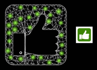 Parlak Net Başparmak Parlak Noktalı Pozitif Ağ Simgesi