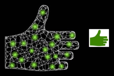 Parlak Ağ Başparmağıyla Parıltılı Ağ Simgesi