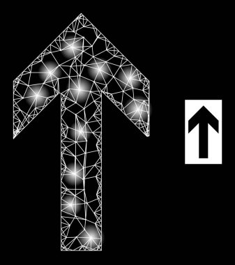 Parlak Ağ Yukarı Yönelimli Parlak Benekli Ağ Simgesi