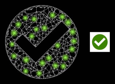 Parlak Yumurta Evet Mark Izgara Simgesi Takımyıldız Düğümleriyle