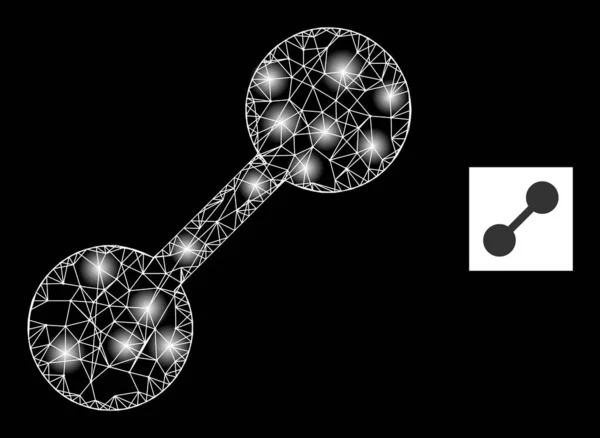 Icône nette lumineuse de maille de relation avec des noeuds de constellation — Image vectorielle