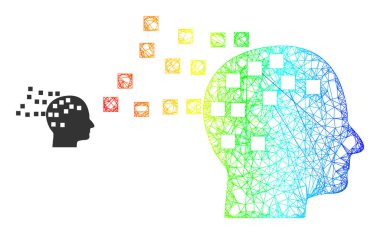 Net Mind Compilation Mesh Icon with Spectral Gradient