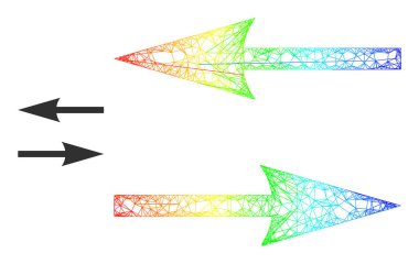 Network Flip Arrows Web Mesh Icon with Spectrum Gradient