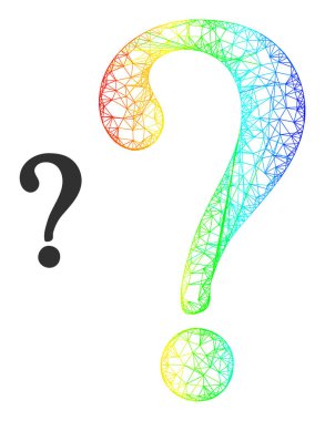 Hatched Unknown Web Mesh Icon with Spectrum Gradient