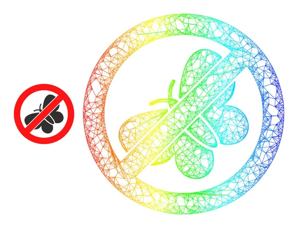 Net Stop Butterfly Mesh Icon with Rainbow Gradient — стоковый вектор