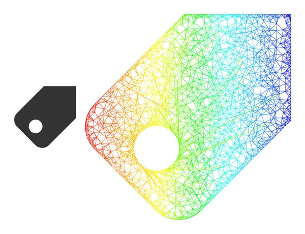 Network Tag Mesh Icon with Spectral Gradient — Vetor de Stock