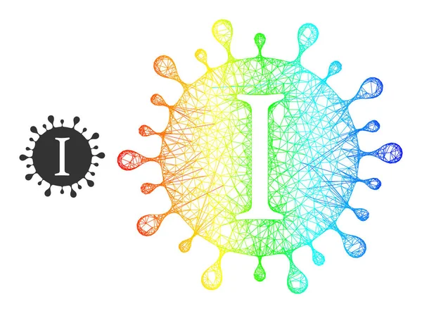 Network Yota Coronavirus Web Mesh Icon with Spectrum Gradient — стоковий вектор