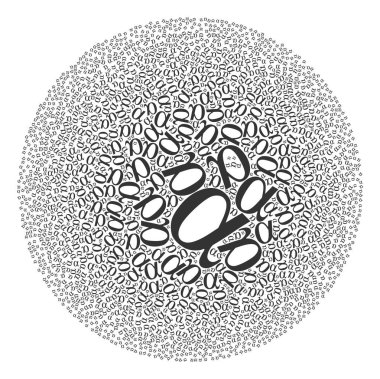 Alpha Greek Küçük Harf Simgesi Yuvarlak Küme Mozaiği