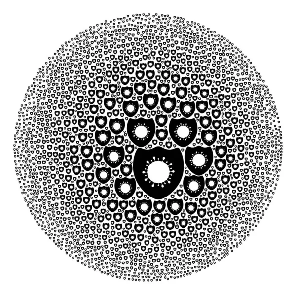 Antywirus ochrona ikona okrągły bańka kolaż — Wektor stockowy
