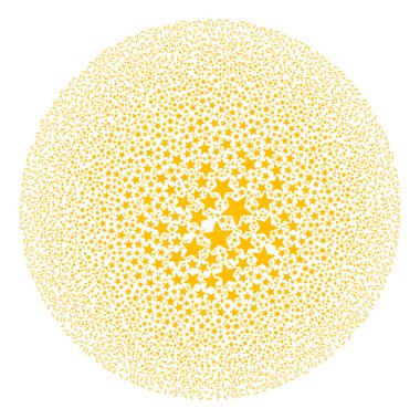 3 Yıldızın Oranı Simge Küresel Kabarcık Kolajı