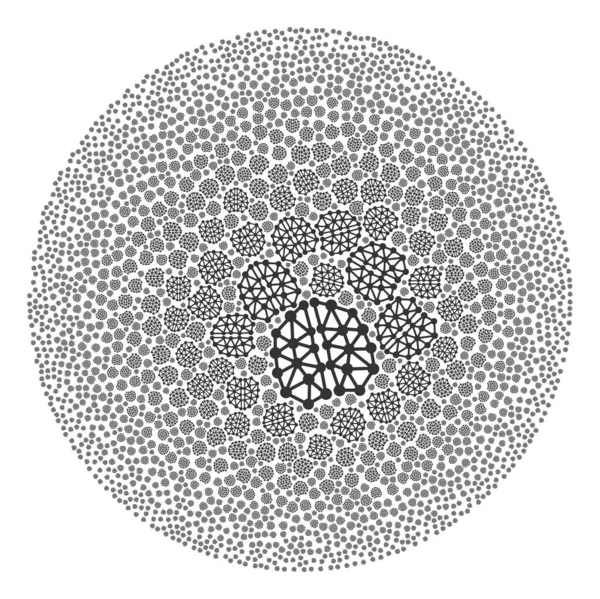 AI Structuur Ikoon Sferische Globula Collage — Stockvector