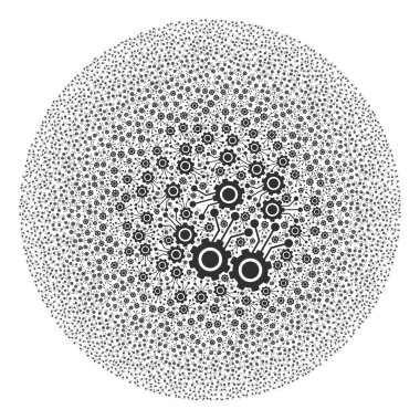Vites Bağlantıları Simge Küresel Kabarcık Mozaiği