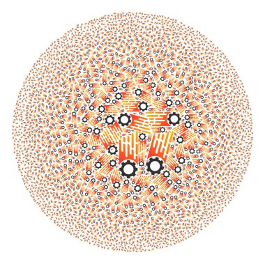 Rush Gear Simgesi Yuvarlak Küre Mozaiği