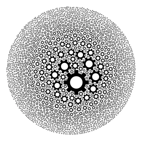 Cog Icône ronde Globula Mosaïque — Image vectorielle