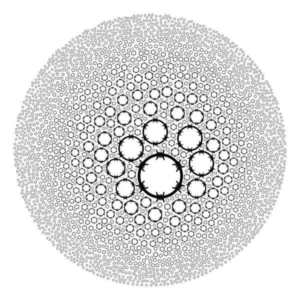 Barbed Wire Circle Ikon runda Globula Collage — Stock vektor