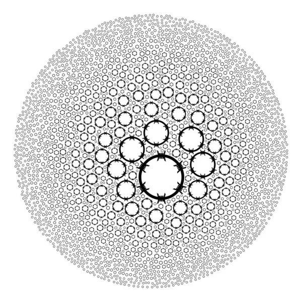 Ícone de Círculo de Arame Farpado Redondo Globula Collage — Vetor de Stock