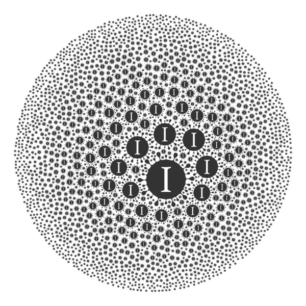 Yota Coronavirus icono redonda burbuja mosaico — Archivo Imágenes Vectoriales