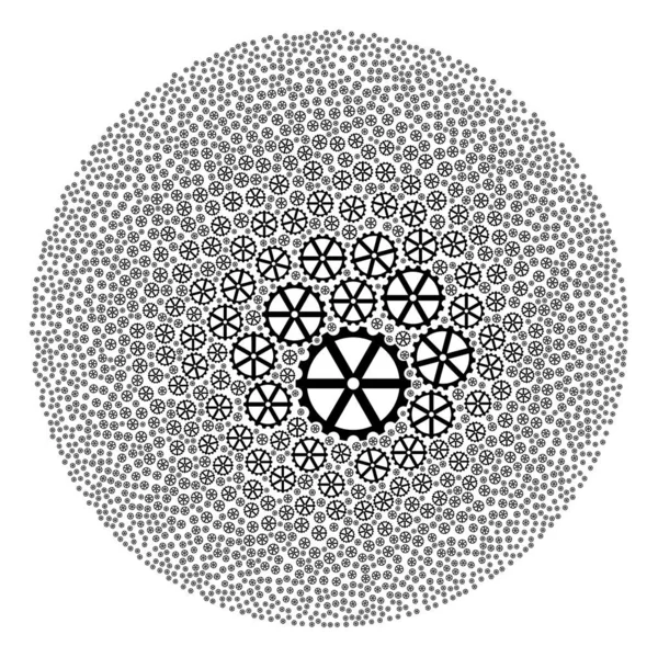Óra kerék ikon Gömb Globula mozaik — Stock Vector