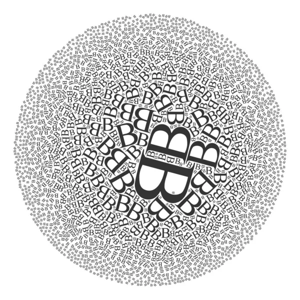 Collage de cluster sphérique Beta Greek Letter Icône — Image vectorielle
