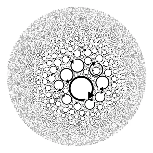 Draai CW-pictogram Sferische Bubble Mozaïek — Stockvector