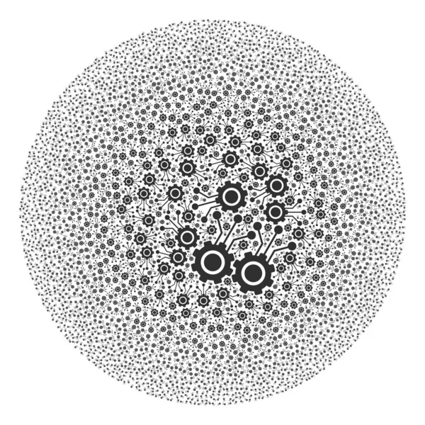 Växellådor Ikon Sfärisk bubbla Mosaik — Stock vektor