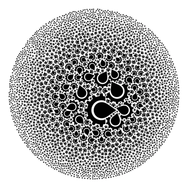 Oljeindustrin ikonen runda Globula Mosaic — Stock vektor