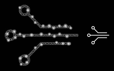 Devre Kişileri Simgesi - Kablo Çerçeve Ağı ile Parıltı