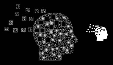 Zihin Derleme Simgesi - Işık Noktaları ile Kablo Ağı