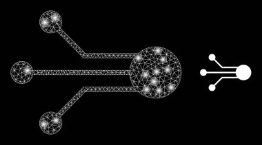 Sensör Bağlantısı Simgesi - Takımyıldız Düğümleriyle Kablo Çerçeve Ağı