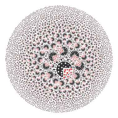 Coronavirus Simgesi Yuvarlak Küme Kolajı