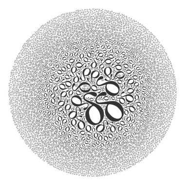 Delta Yunan Küçük Harf Simgesi Yuvarlak Kabarcık Kolajı