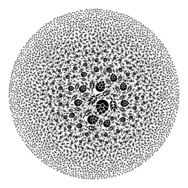 Arpa Birası Simgesi Küre Kümesi Kolajı