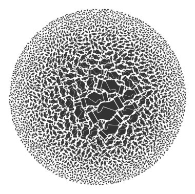 Anlaşma Tokalaşma Simgesi Yuvarlak Kabarcık Mozaiği