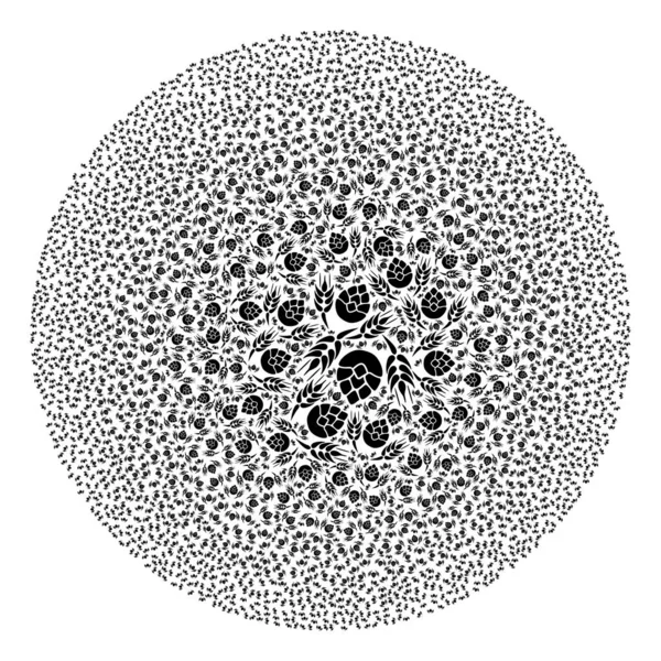 Пиво ячмінна ікона Сферичний кластер Колаж — стоковий вектор