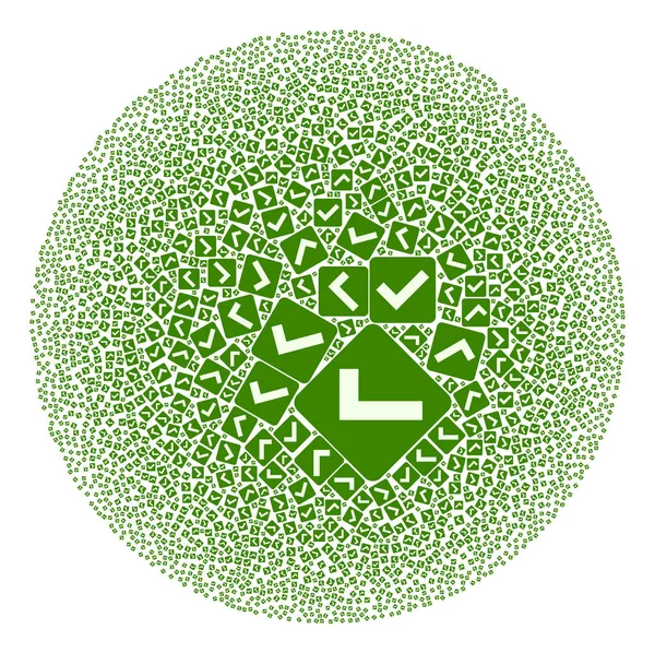 Confirmer Case à cocher Icône Globula ronde Mosaïque — Image vectorielle